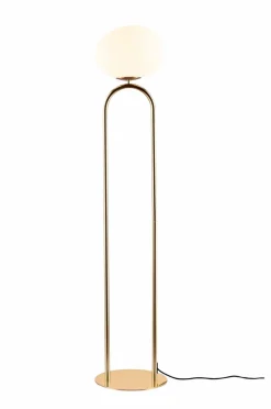 Design For The People Gulvlamper>Gulvlampe Former Messing/Opal hvid