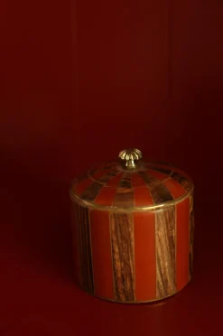 Doing Goods Småopbevaring>Kasse Striped Circus Box Rød/brun