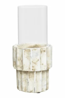 Eightmood Lysestager & Lanterner>Lanterne Nutchess H 28 cm Hvid