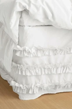 Ellos Sengekapper>Sengekappe Juliette Curve Frill i vasket bomuld 60 cm Hvid