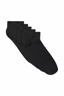 Ellos Strømper>Collection Ankelsokker Sneaker Rib 5-pak Sort