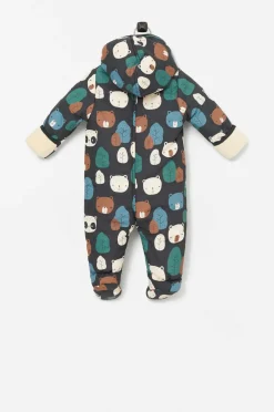 Ellos Collection Babydragt Honey Mørkegrå bjørnemønstret Outlet