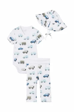Ellos Bukser, Jeans & Leggings|Bodies>Collection Baby-startsæt 3 dele hvid med biler