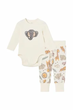 Ellos Bukser, Jeans & Leggings|Bodies>Collection Babysæt 2 dele Dyremønstret