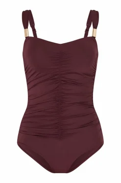 Ellos Collection Badedragt med drapering Bourgogne Best