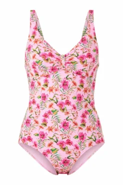 Ellos Collection Badedragt med drapering Rosablom Sale