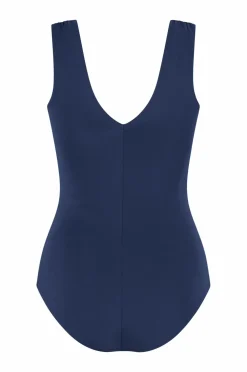 Ellos Collection Badedragt med draperet front Mørkeblå Clearance