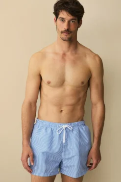 Ellos Collection Badebukser Blå hvid stribet Best