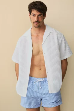 Ellos Collection Badebukser Blå hvid stribet Best