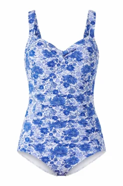Ellos Collection Badedragt med formende effekt Blue floral Online