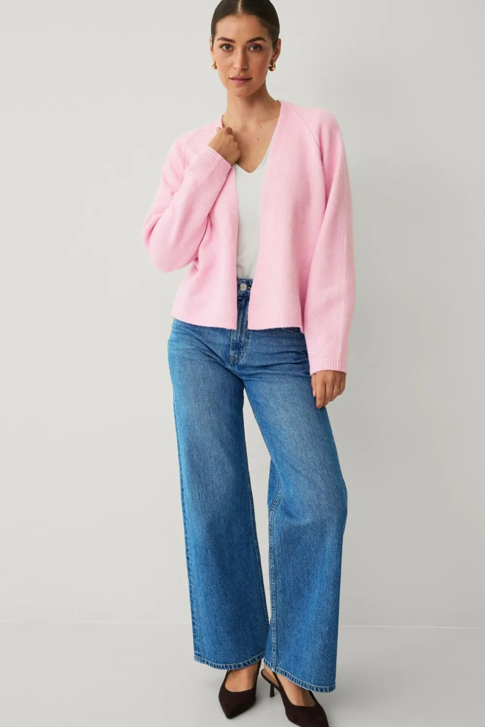 Ellos Collection Åben cardigan rosa Sale