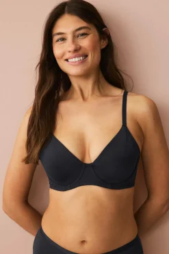 Ellos Collection Bh med bøjler med uforede skåle Sort Clearance