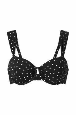 Ellos Collection Bikini-BH med bøjle Sort/hvidprikket Hot