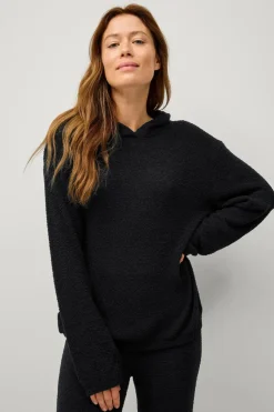 Ellos Loungewear & Homewear>Collection Blød hættetrøje Sort