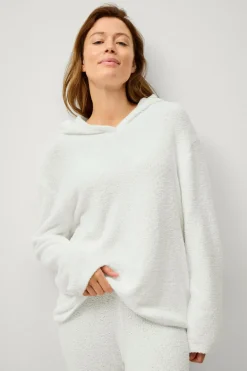 Ellos Collection Blød hættetrøje Hvid Clearance