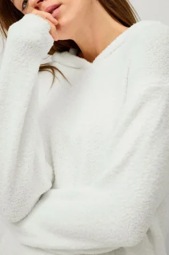 Ellos Collection Blød hættetrøje Hvid Clearance