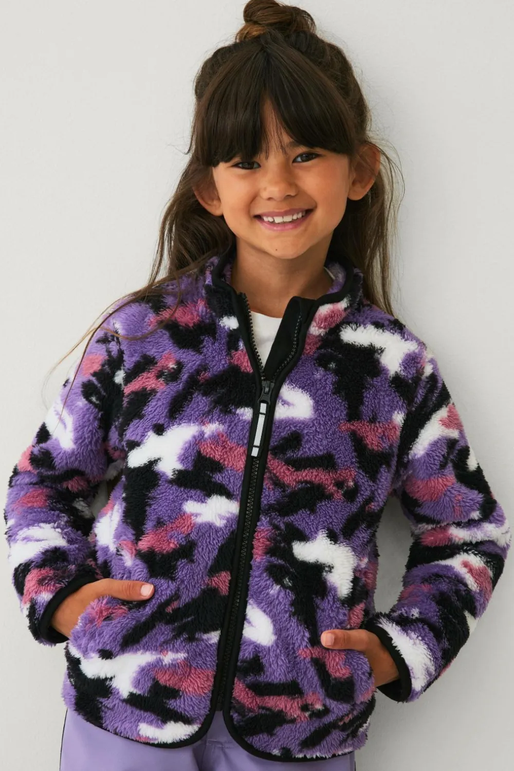 Ellos Trøjer & Cardigans|Overtøj>Collection Blød pelsjakke Mønstret lilla