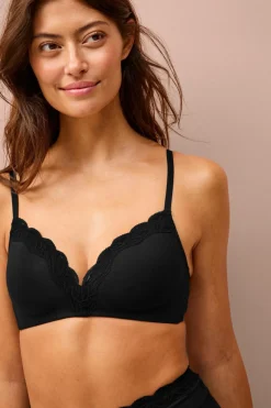 Ellos Collection Blød BH med blondedetaljer Sort Online