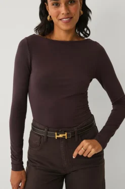 Ellos Collection Bælte mørk brun Best