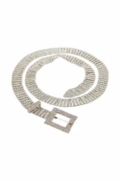 Ellos Bælter>Collection Bælte med rhinstene Sølvfarvet