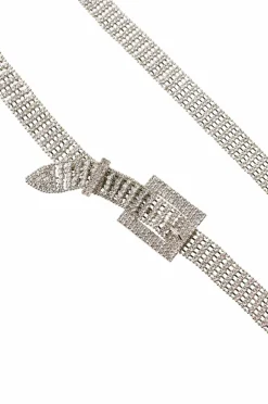 Ellos Bælter>Collection Bælte med rhinstene Sølvfarvet