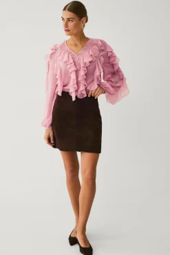 Ellos Skjorter & Bluser>Collection Bluse med volanter rosa