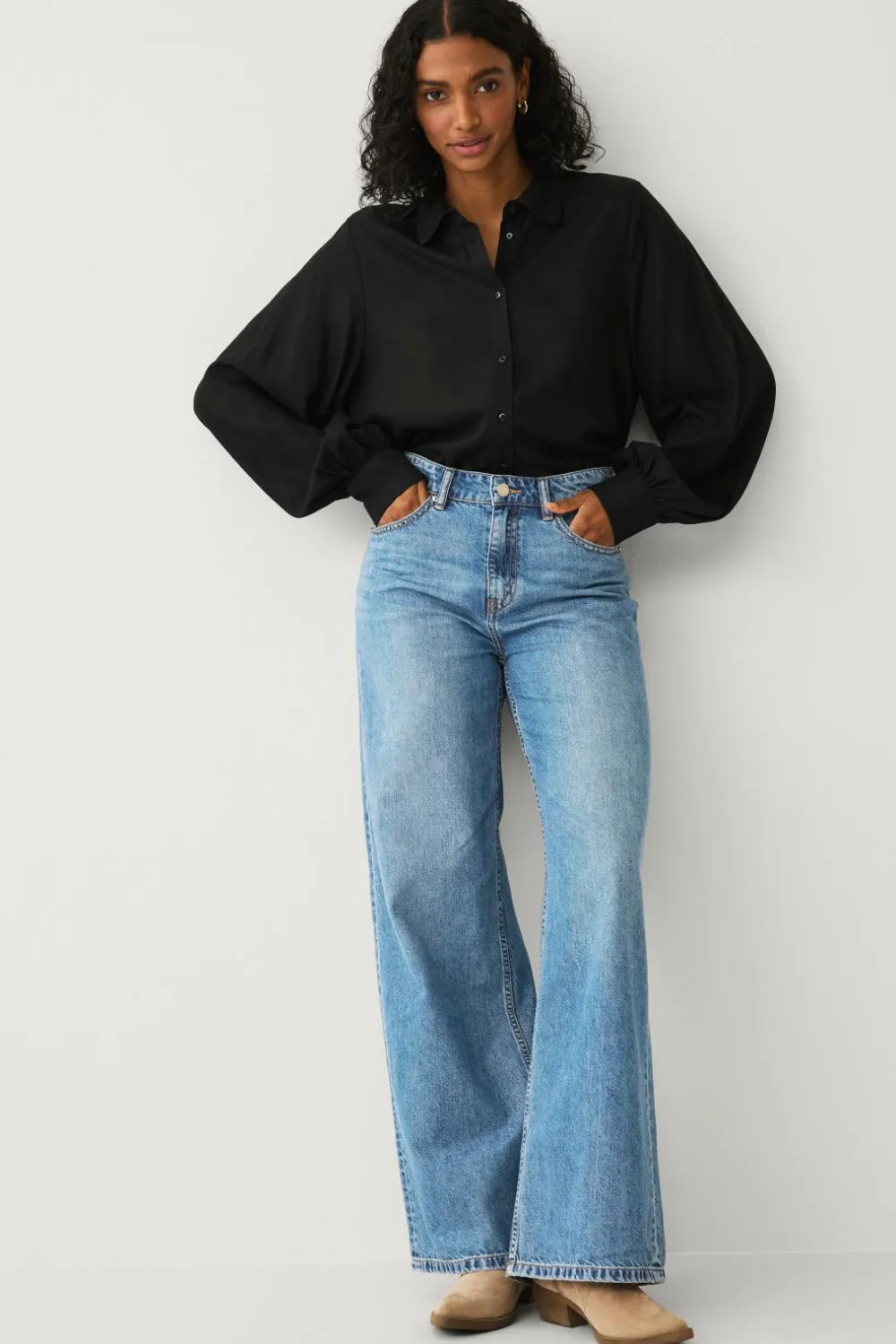 Ellos Skjorter & Bluser>Collection Bluse i viskose sort