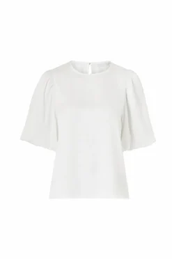 Ellos Collection Bluse i satin hvid Best