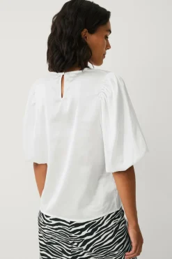 Ellos Collection Bluse i satin hvid Best