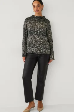 Ellos Collection Bluse i satin Leo AOP New