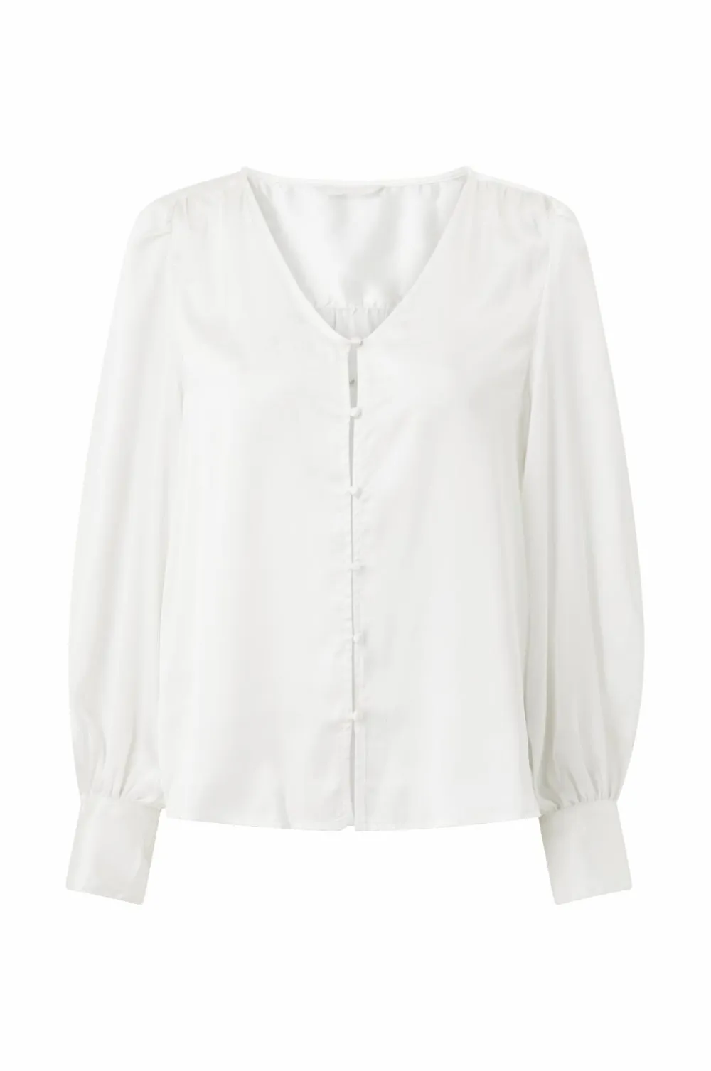 Ellos Skjorter & Bluser>Collection Bluse i satin hvid