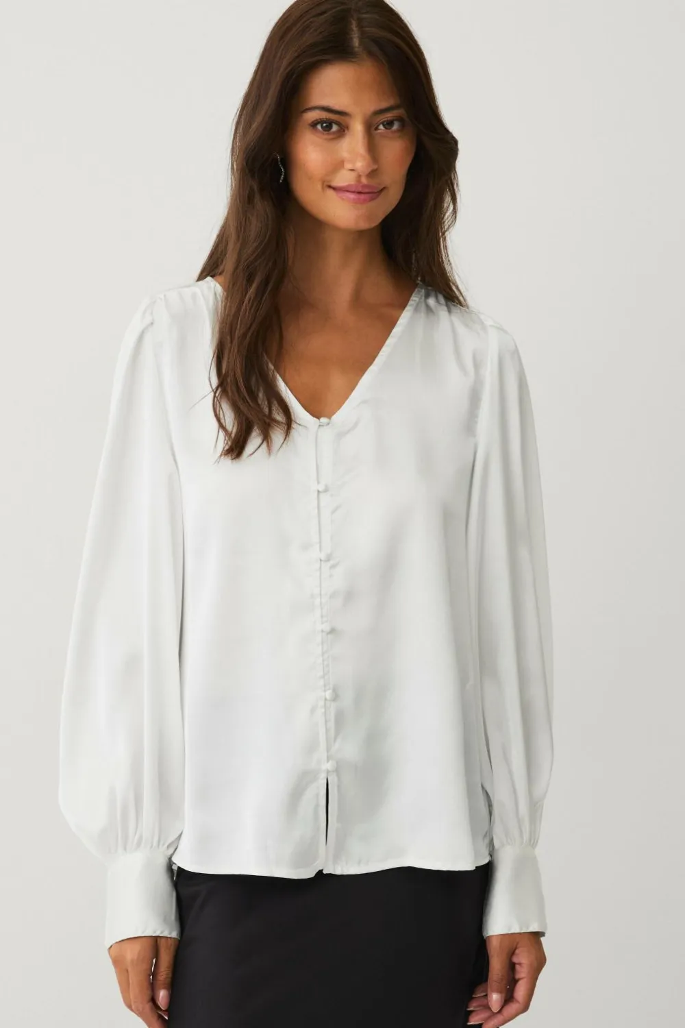 Ellos Skjorter & Bluser>Collection Bluse i satin hvid