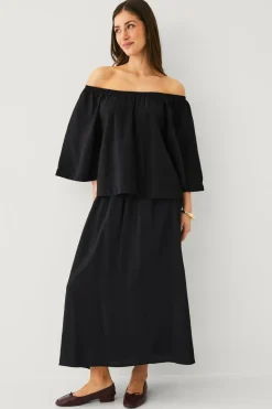 Ellos Collection Bluse uden skuldre Sort