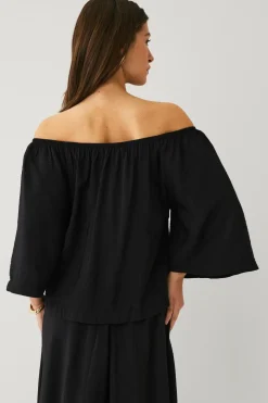 Ellos Collection Bluse uden skuldre Sort