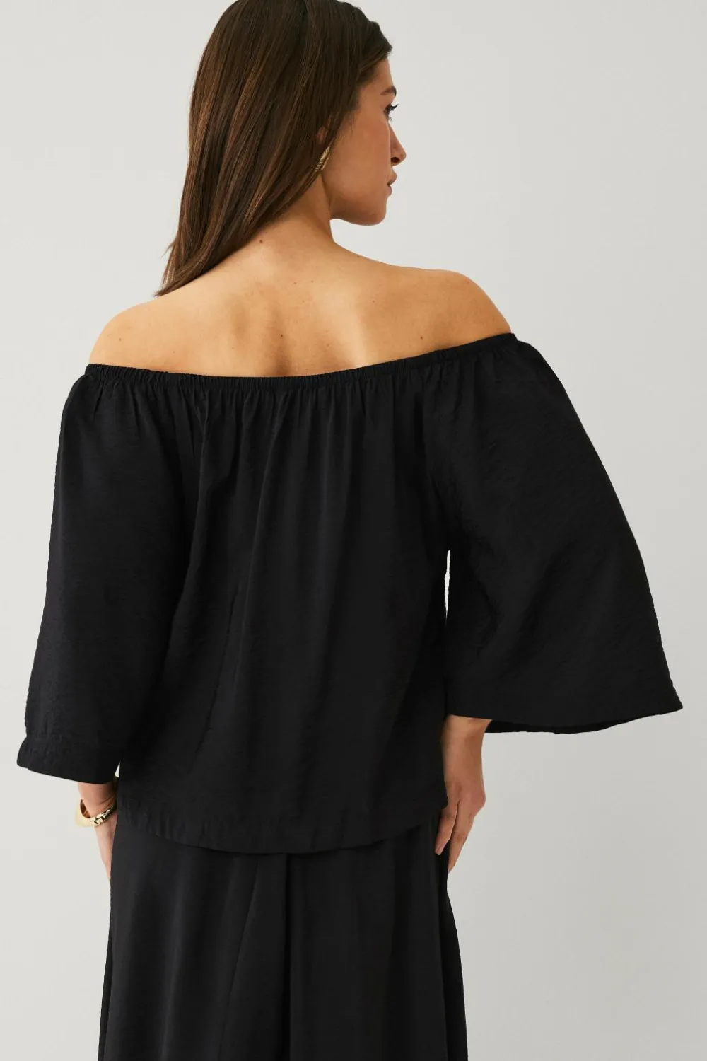 Ellos Collection Bluse uden skuldre Sort