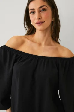 Ellos Collection Bluse uden skuldre Sort