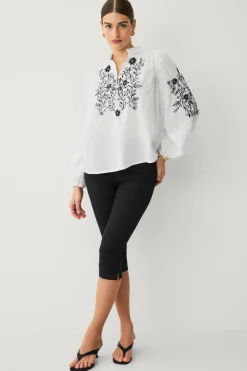 Ellos Collection Bluse med ballonærmer Hvid New