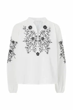 Ellos Collection Bluse med ballonærmer Hvid New