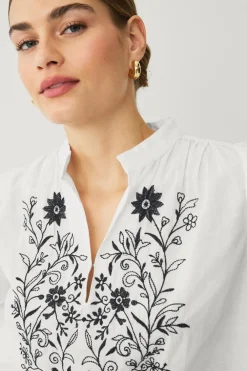 Ellos Collection Bluse med ballonærmer Hvid New