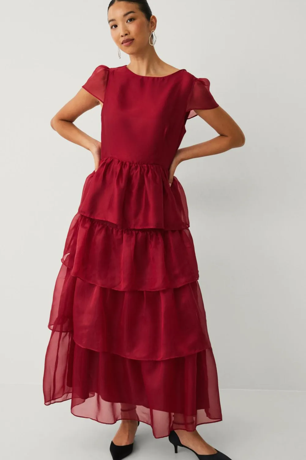 Ellos Skjorter & Bluser>Collection Bluse med peplum rød