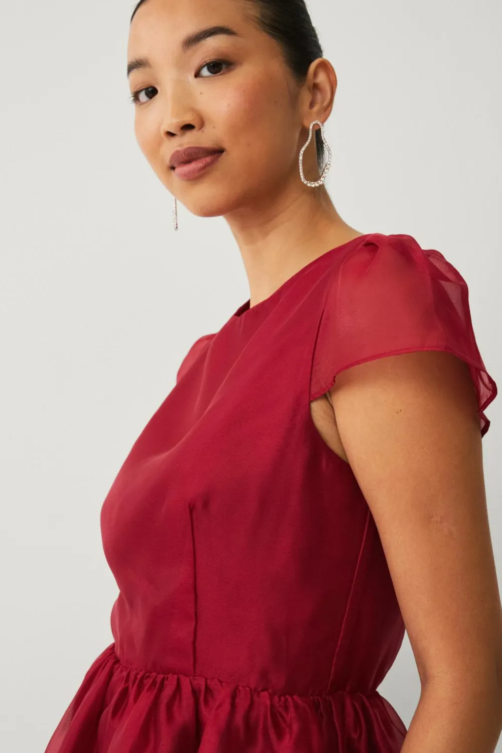 Ellos Skjorter & Bluser>Collection Bluse med peplum rød