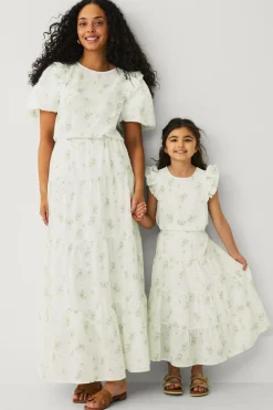 Ellos Collection Bluse med flæseærmer Creme med blomster New