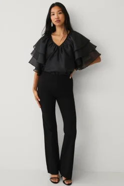 Ellos Skjorter & Bluser>Collection Bluse med sommerfugleærmer sort