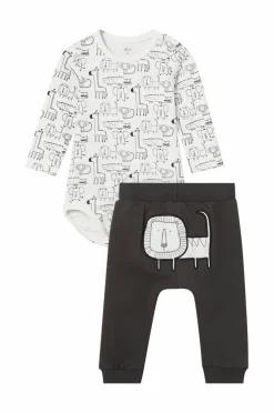 Ellos Collection Body + bukser Jim Mønstret body + sorte bukser Outlet