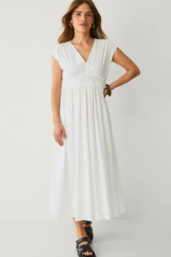 Ellos Collection Bomuldskjole Hvid Outlet