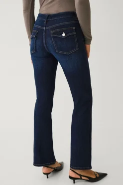 Ellos Collection Bootcut jeans med baglommer mørk blå Outlet