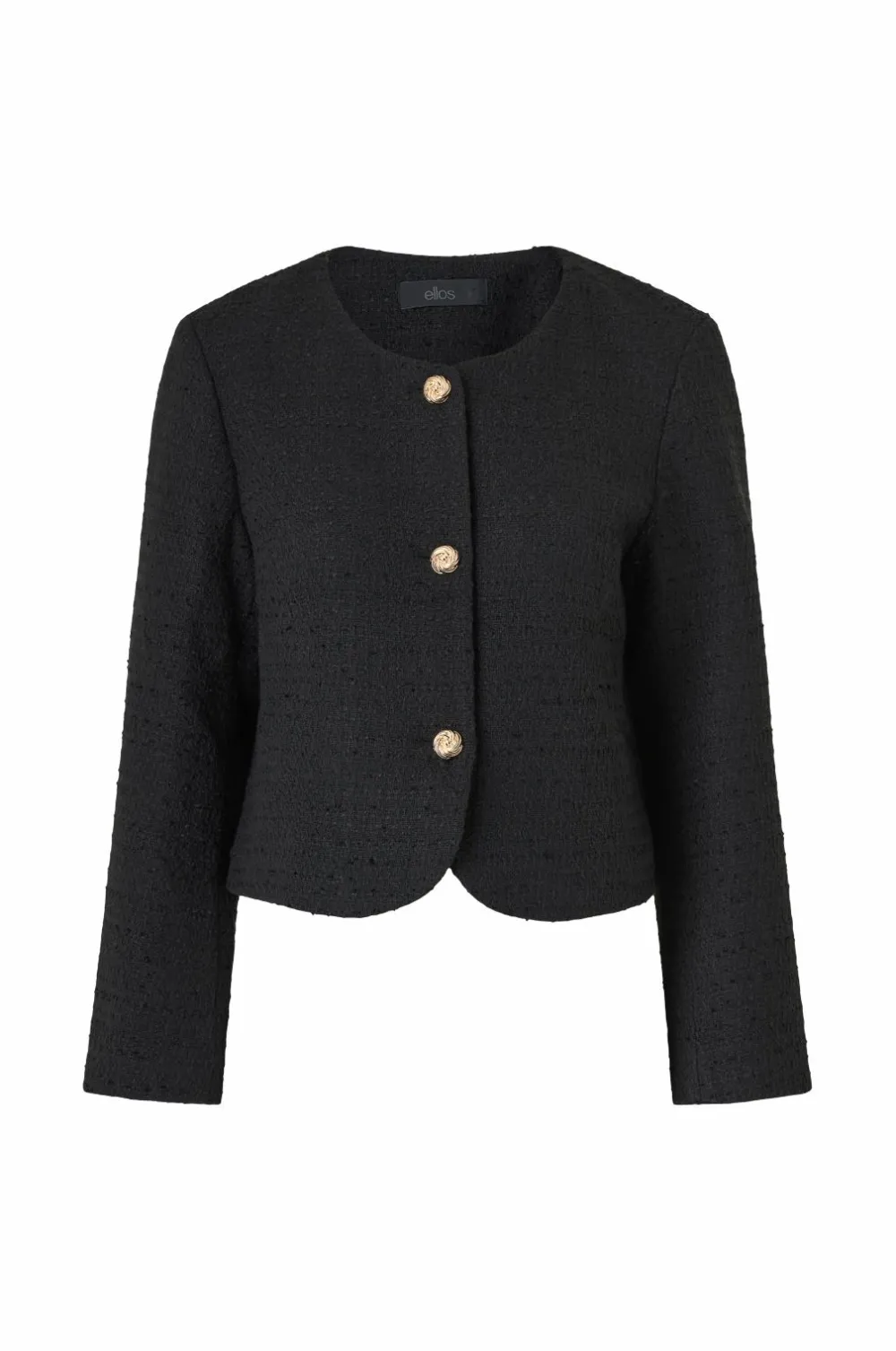 Ellos Blazere & Veste>Collection Bouclé-jakke med guldknapper Sort