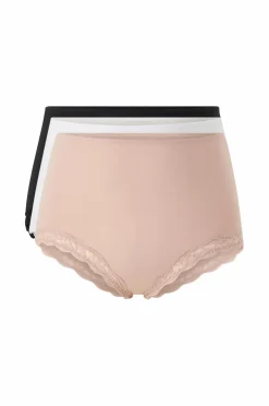 Ellos Trusser>Collection Boxershorts med høj talje 3-pak Sort + beige + vit