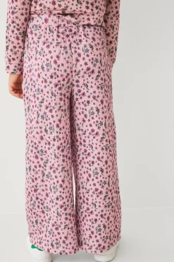 Ellos Collection Brede bukser Rosa blommig Clearance