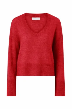 Ellos Collection Bred, v-halset trøje Rød Online